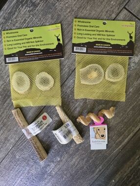 Dog Chew Bundle (8 pieces): Natural Antler (6), Bully(1) & Hard Cheese (1) Chews